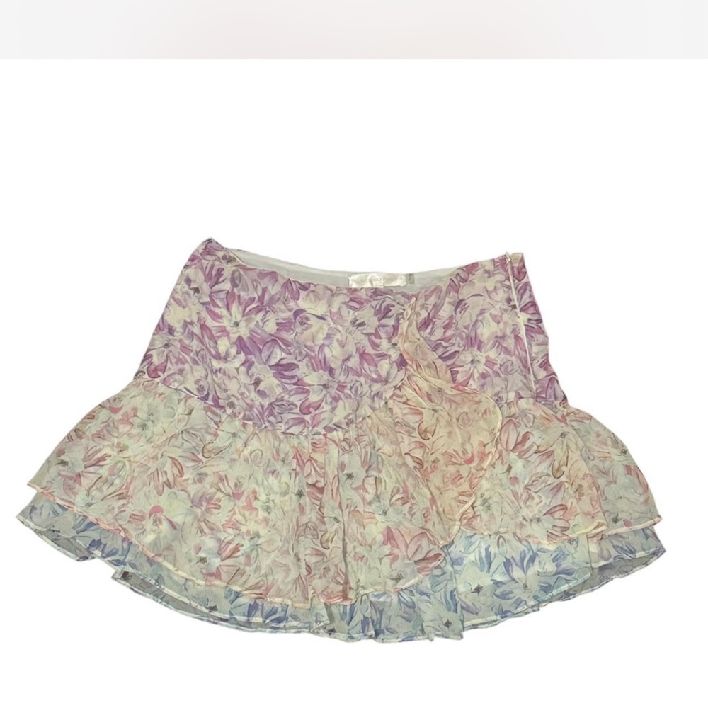 LoveShackFancy Multicolor Floral Skirt